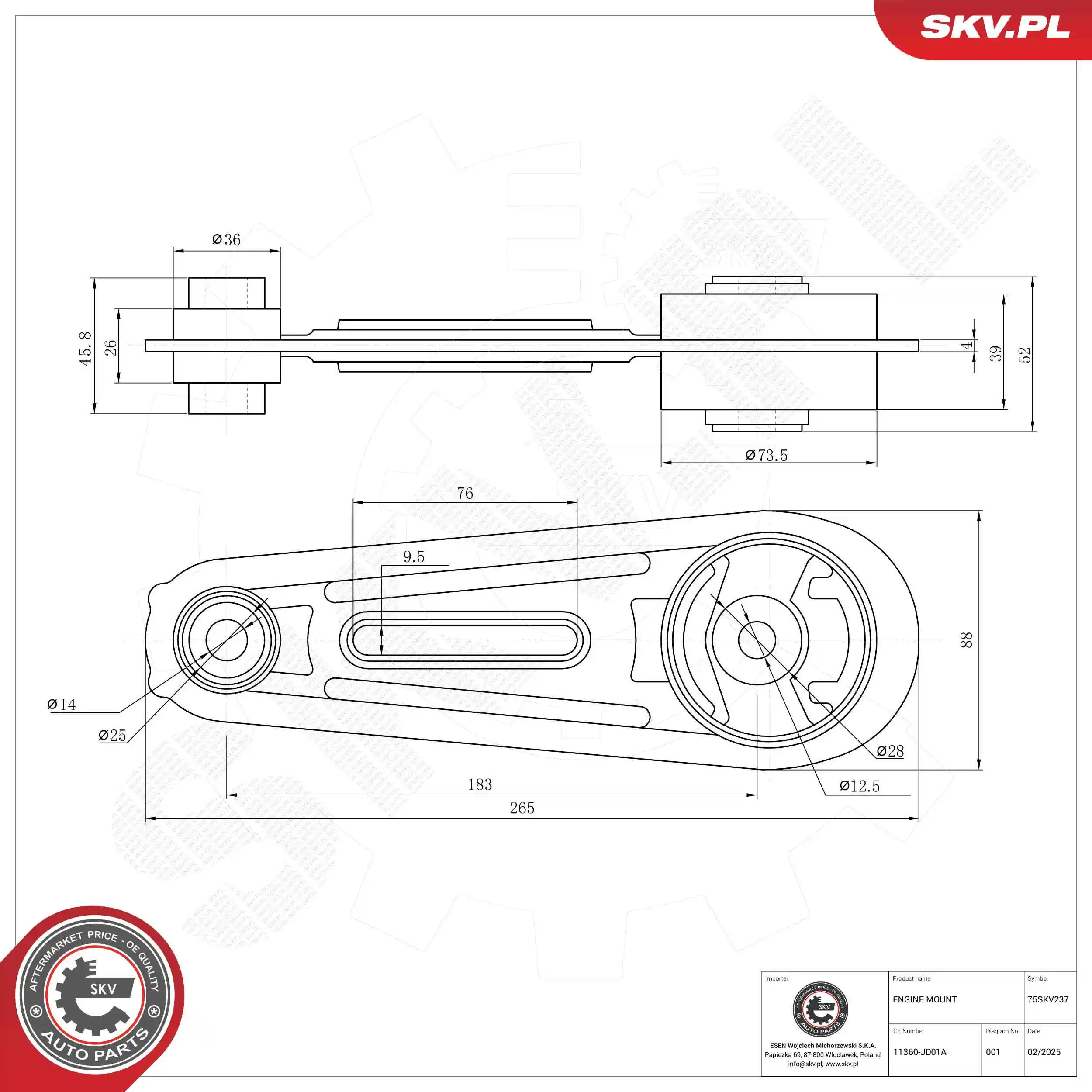Mounting, engine